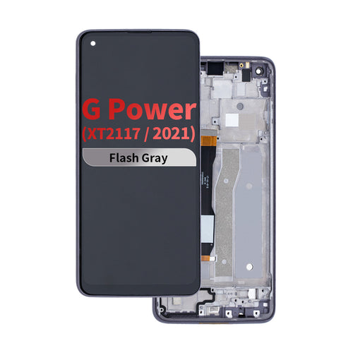 FOG LCD Assembly with Frame for Moto G Power (XT2117 / 2021) - Flash Gray