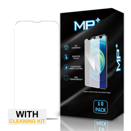 MP+ Tempered Glass for iPhone 13 / 13 Pro / 14 - Clear (With Cleaning Kit) (10 Pack)