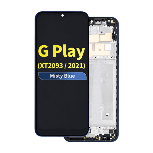FOG LCD Assembly with Frame for Moto G Play (XT2093 / 2021) - Misty Blue