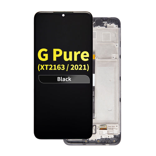 FOG LCD Assembly with Frame for Moto G Pure (XT2163 / 2021) - Black