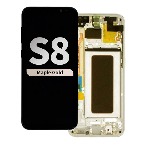 Refurbished OLED Assembly with Frame for Samsung Galaxy S8 - Maple Gold