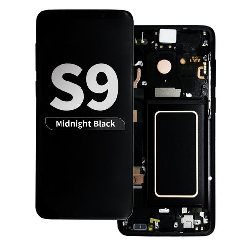 Refurbished OLED Assembly with Frame for Samsung Galaxy S9 - Midnight Black