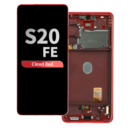 Refurbished OLED Assembly with Frame for Samsung Galaxy S20 FE - Cloud Red