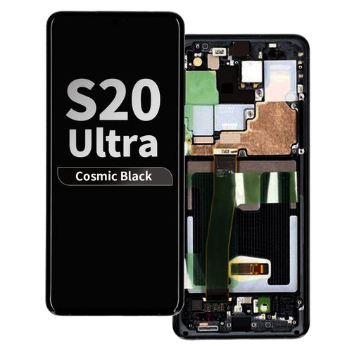 Refurbished OLED Assembly with Frame for Samsung Galaxy S20 Ultra - Cosmic Black